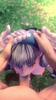 Melia Xenoblade Gets Her Face Fucked and Ends with a Mouthful of Cum POV