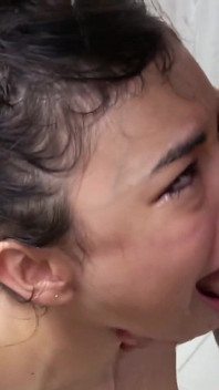 Real Amateur Gets Face Fucked and Jizzed on!