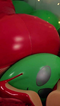Boobs Play, Strap-on Rough Fucking Lesbian Penetration in the Bedroom and Air Balloon Relax Tickling