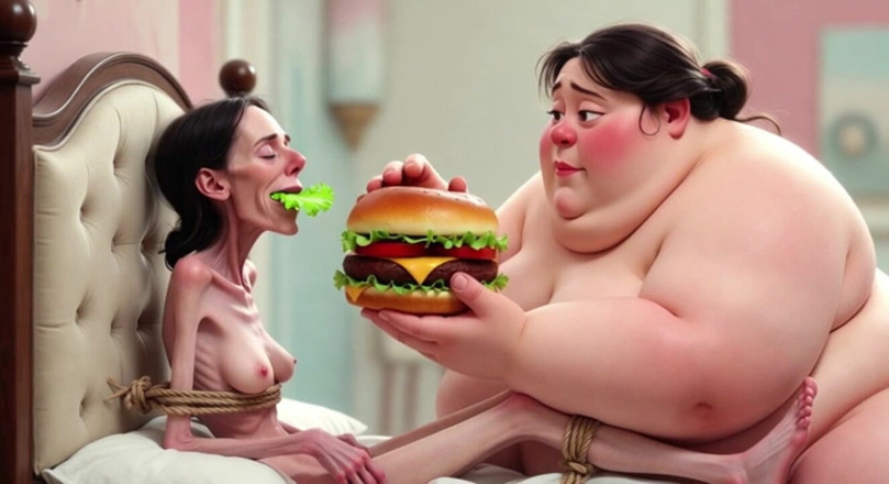 YOUR BEST FANTASY: Sessione di alimentazione estremamente magra vs enorme ssBBw