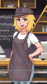 Hazelnut Latte: bărbatul suge femeia transsexuală Barista și-a umplut gura cu spermă