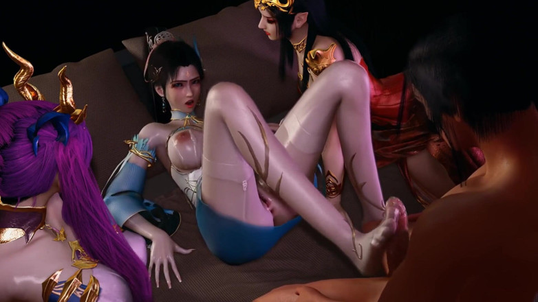 Why fuck so hard: 3D 饥渴的亚洲荡妇分享大鸡巴