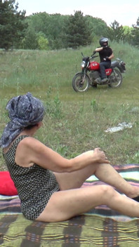 German Sex with Mature Slut with Hairy Pussy and Small Firm Tits Gets Her Pussy Fucked Outdoors
