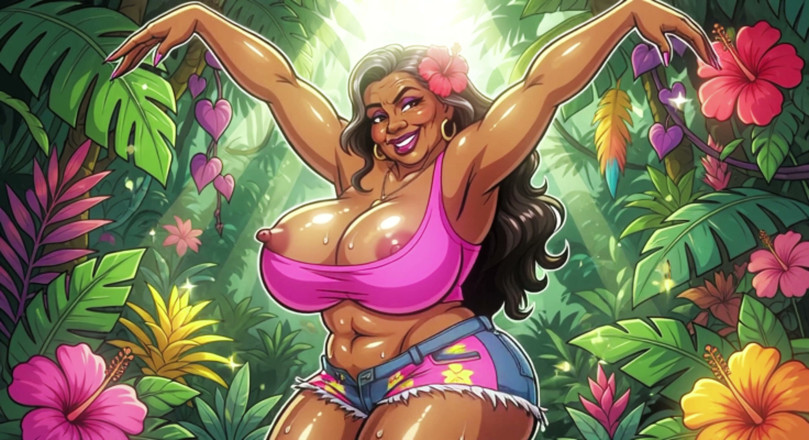 AI Porn: Animasi bbw hutan eksotis