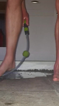 Garden Hose Enema Fill and Release - Extreme Anal Solo Gay