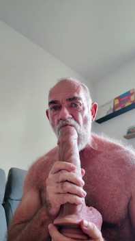Hairy Muscle Tries Big Dildo