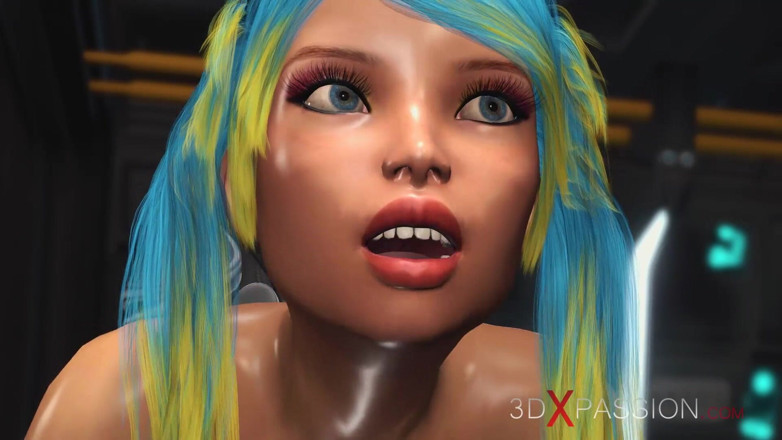 3dxpassion: SFの女性アンドロイドが、系外惑星のベースキャンプでストラップオンでエッチな女の子とセックスする