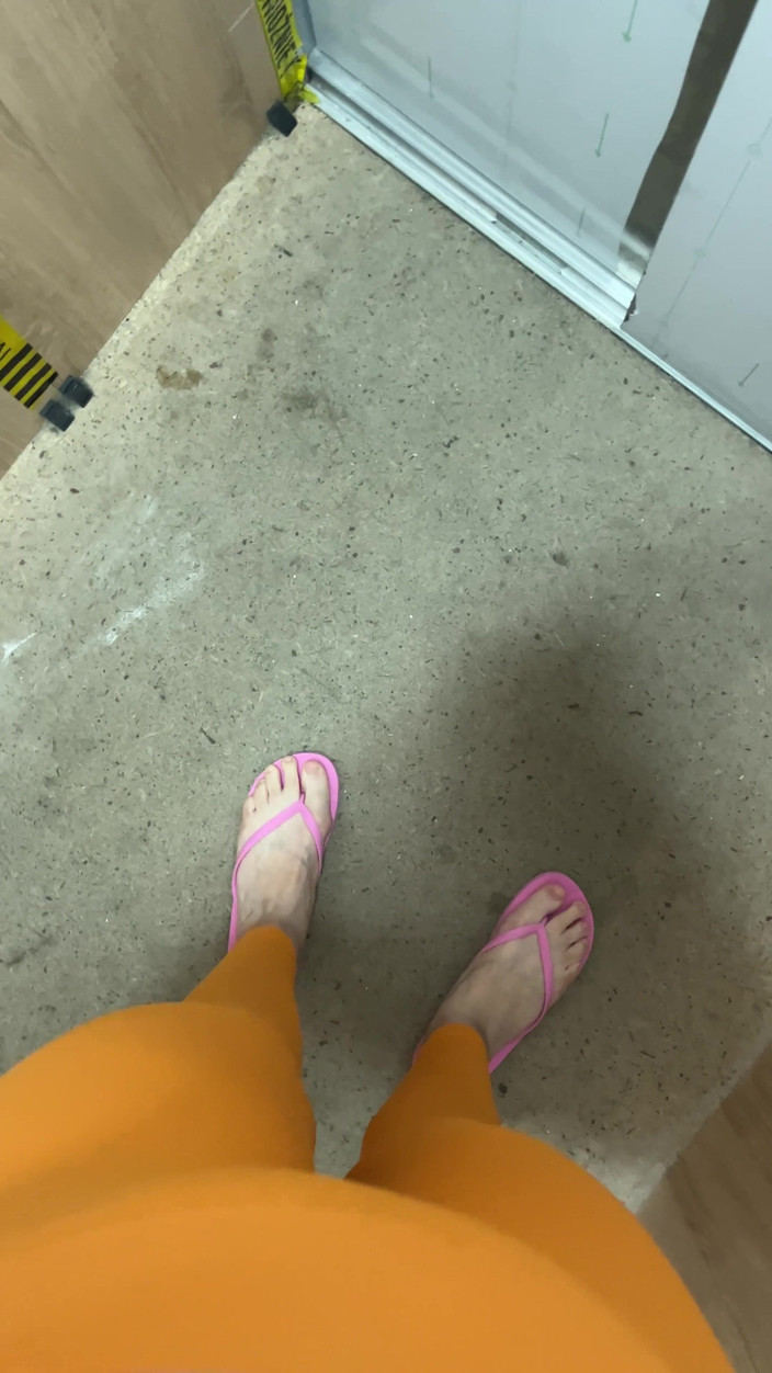 Feet: Pink Flip Flops