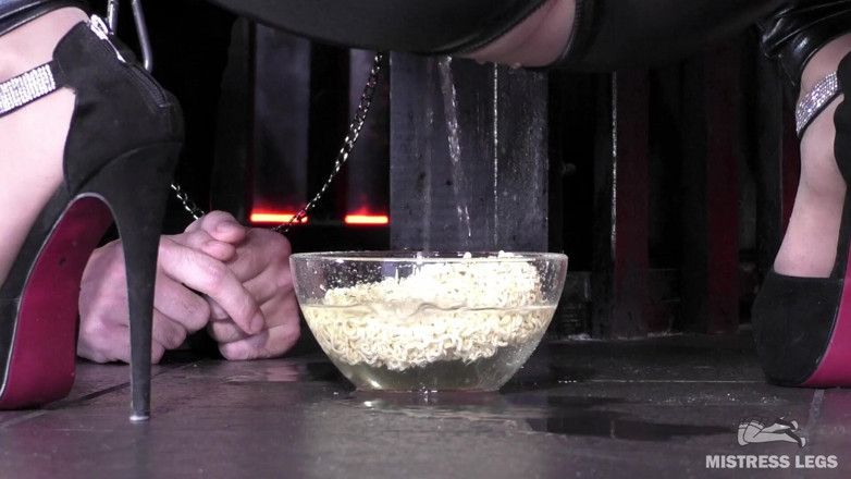 Mistress Legs: Dinner for Slave: Instant Noodles Soaked with Golden Nectar and...