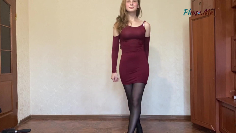 Pantyhose me porn videos: Stacy Modeling Dresses Dalam Pantyhose Hitam