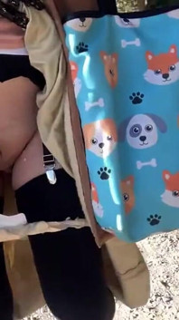 Self-training No. 96: Exhibitionist Walk with Visible Used Sanitary Napkin