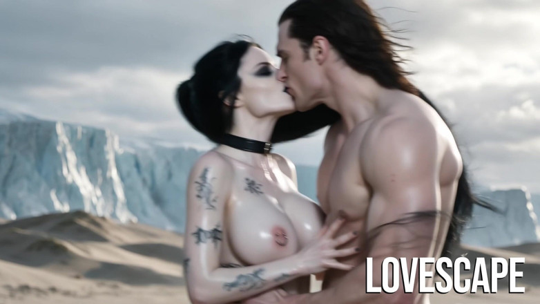 Lovescape: Busty Goth Rough Pounding on Icy Beach (ai)