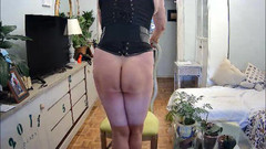 Carlatx: Carlatx Black Corset and Red Mules