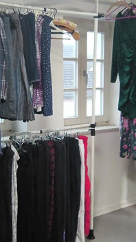 Hanging up Laundry Naked