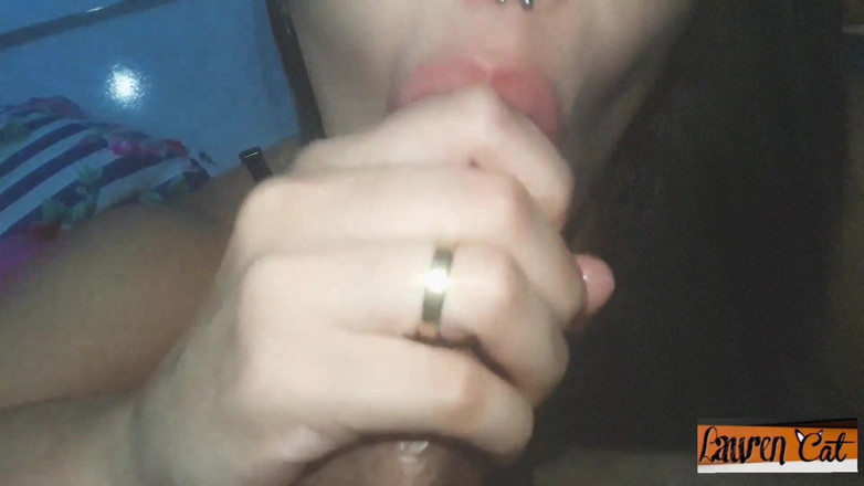 Lauren Cat: 맛있는 오럴과 그녀는 모든 우유를 먹어