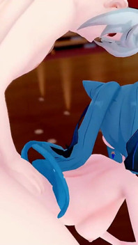 Genshin Impact Keqing se déshabille, danse et sexe nu MMD, 3D, couleur de cheveux bleus Modifier Smixix