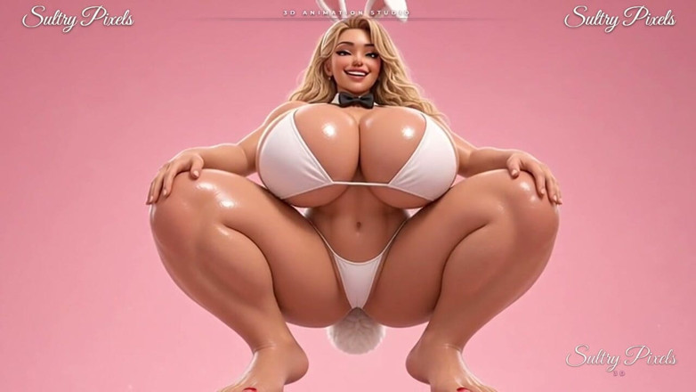 Sultry Pixels 3D: La coniglietta bionda gigante ti mostra le sue enormi suole...