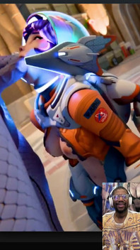 Welcoming Bald Pussy Juno to Planet Earth with Widowmaker’s Hard Fucking Transgender Futa Cock