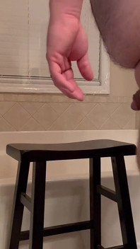Chubby Stepdaddy Riding Anal Dildo First Time!
