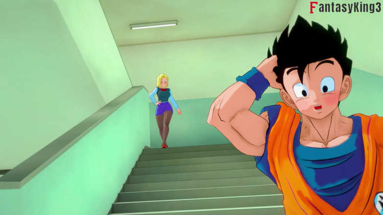 Fantasy king: Android 18 Tänze für Gohan an der Universität - Dragon Ball Zex...