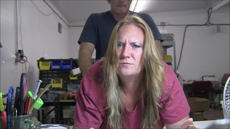 Vibra King Video: Jennifer gets pounded over a table at work