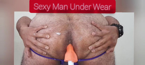 Sexy man underwear: Anal masturbation using sexy jock
