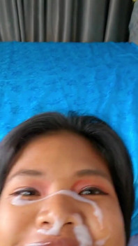 Blowjob and facial for Asian cumslut