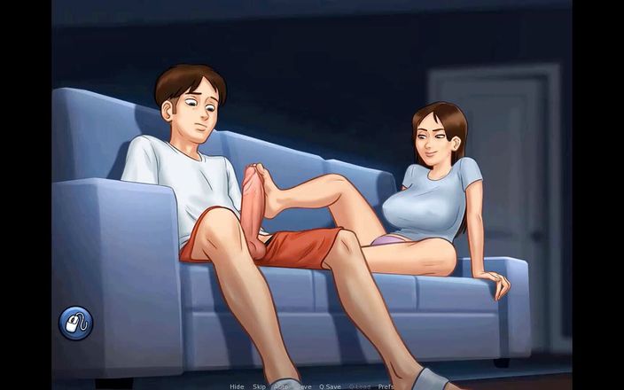 Cartoon Play: Летняя сага, часть 70 - ночная дрочка ногами сводной сестры