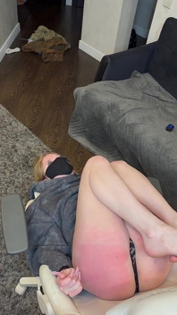 Spanking in an Awkward Position