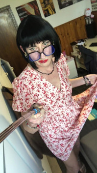 Andreina the Sissy Wearing Black Nails