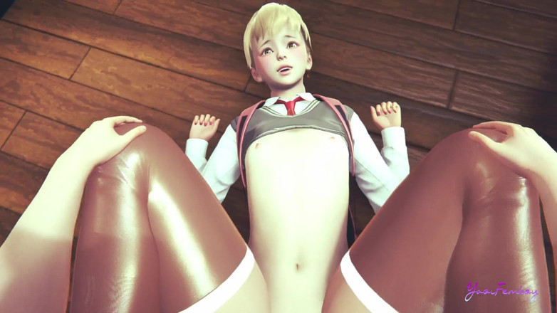 Yaoitube: Yaoi Femboy - POV Kotek i Pasierb Obciąganie i jebana