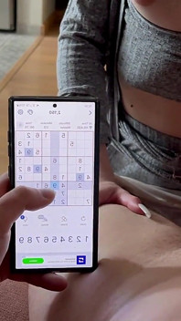 My Stepson Plays Sudoku and I Play with His Cock!!