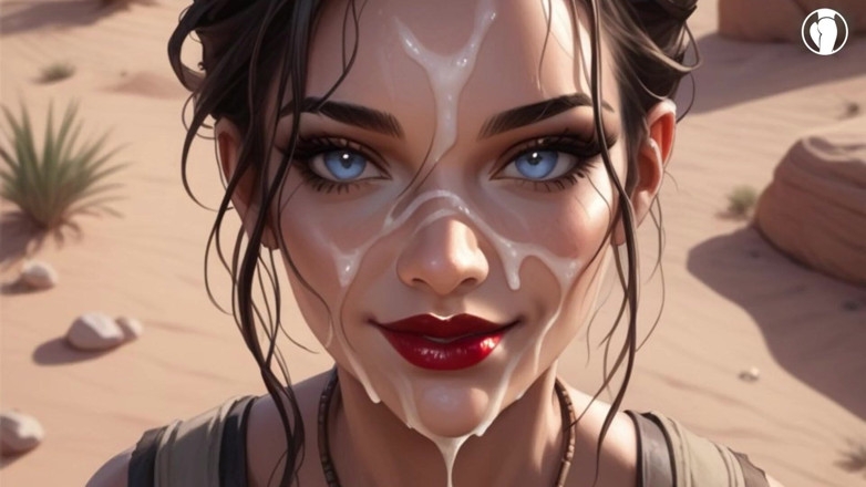 Croft AI Art: Kemudian Dia Membuat Panam Panas Dan Nakal Menunjukkan Vaginanya
