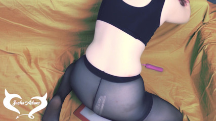 Sasha Adams: Chick In torn tights with huge butt ride on toy...