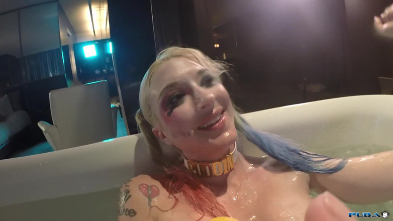 Leya Falcon: Harley Quinn Puts Showerhead in Her Ass