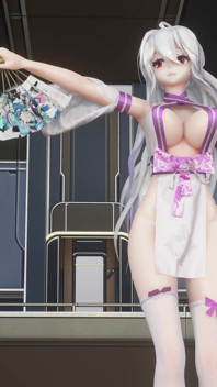 Featured Haku (yawane) - a Thousand Lanterns Traditional-style Seductive Qipao, Thong, White Stockings, High Heels