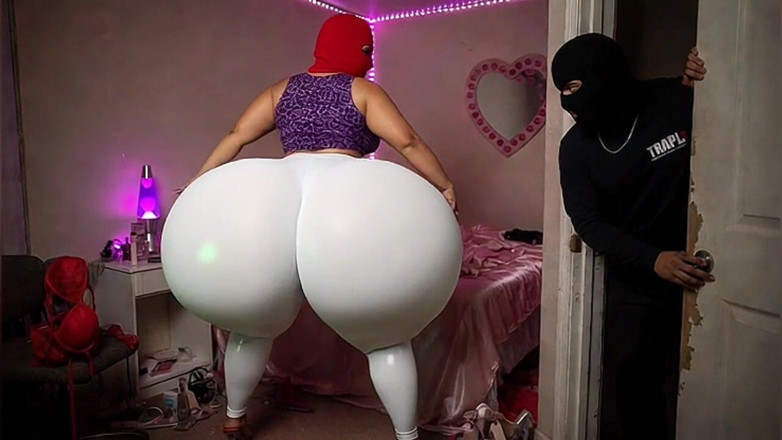 Animate golden: Wielki tyłek macocha twerking w obcisłych leginsach w sypialni