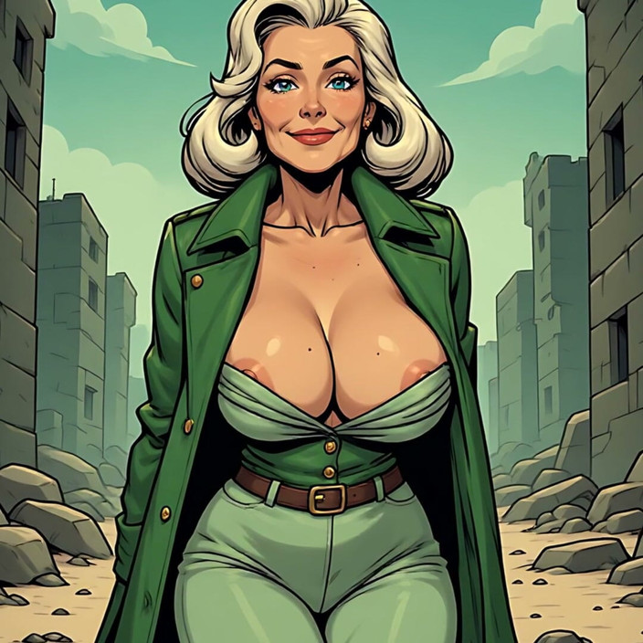 AI Porn: Granny and Mature Cleavage and Tits Art