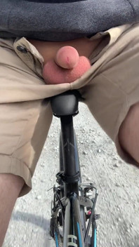 Forest dick flash, bike ride, young boy, amateur