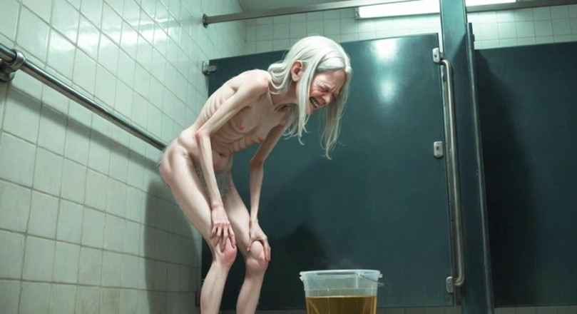 YOUR BEST FANTASY: Old Granny Public Pissing in Bucket - Hairy Wet Pussy &amp; Real...