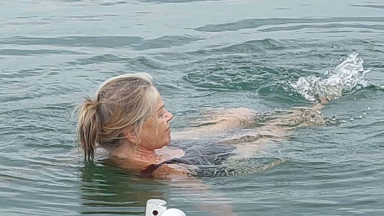 martinawest: Granny Goes Swimming in a Sexy Swimsuit