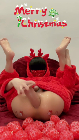 Merry Christmas! Big Dick Toy, Fuck Asshole, Squirt Water.