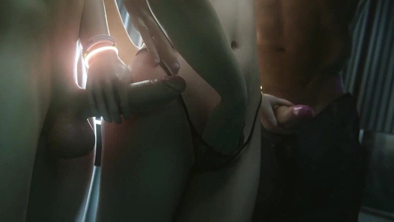 Game of Lust 3D: 3D Tiff ha ottenuto 3 cazzi e sborrate in bagno