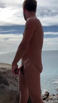 Tim Blesh Big Cumshot Outdoor on a Nude Beach