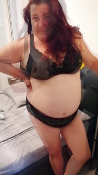 Posing in Black Bra and Panties