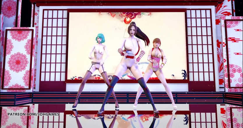 3D-Hentai Games: GigaReolEVO - Vício em dança nua Mai Shiranui Tamaki Kasumi DOA