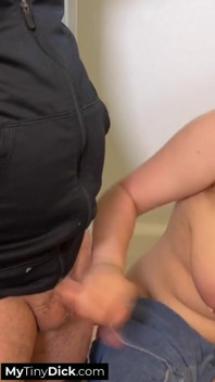 Pink Hair Natural Tits MILF Amazing Blowjob for His Small Dick