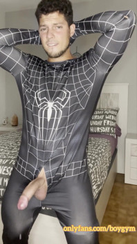 My Big Cock Dont Need Touch to Cum! Spiderman Cums