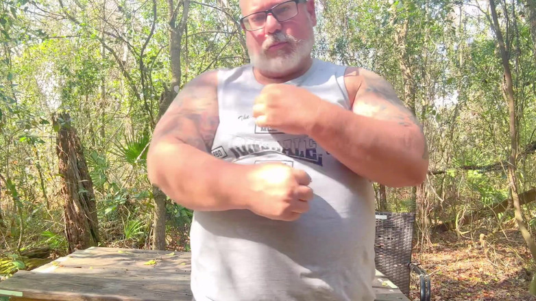 Hand-Free-Daddy-Chub: Puternic antrenor pula grasă bile mari Fundul gras