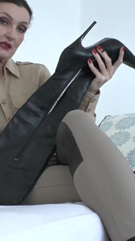Stable Boy Training Strict Leather Boot Scent Inhalation and Subservience, POV, Lady Victoria Valente